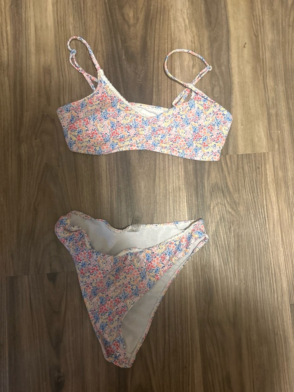 Girls Floral Two-Piece Swim Set - Pink Multi